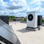 Heat,Pump,And,Solar,Collector,On,The,Roof